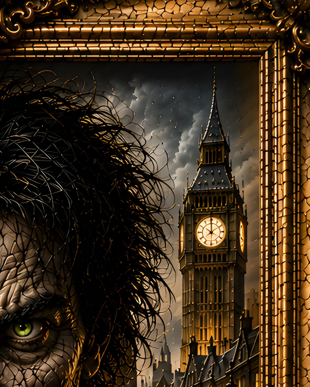 Victorian London gothic poster featuring monster transformation artwork