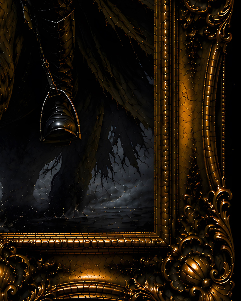 Headless Horseman riding through Sleepy Hollow,  a moonlit gothic landscape