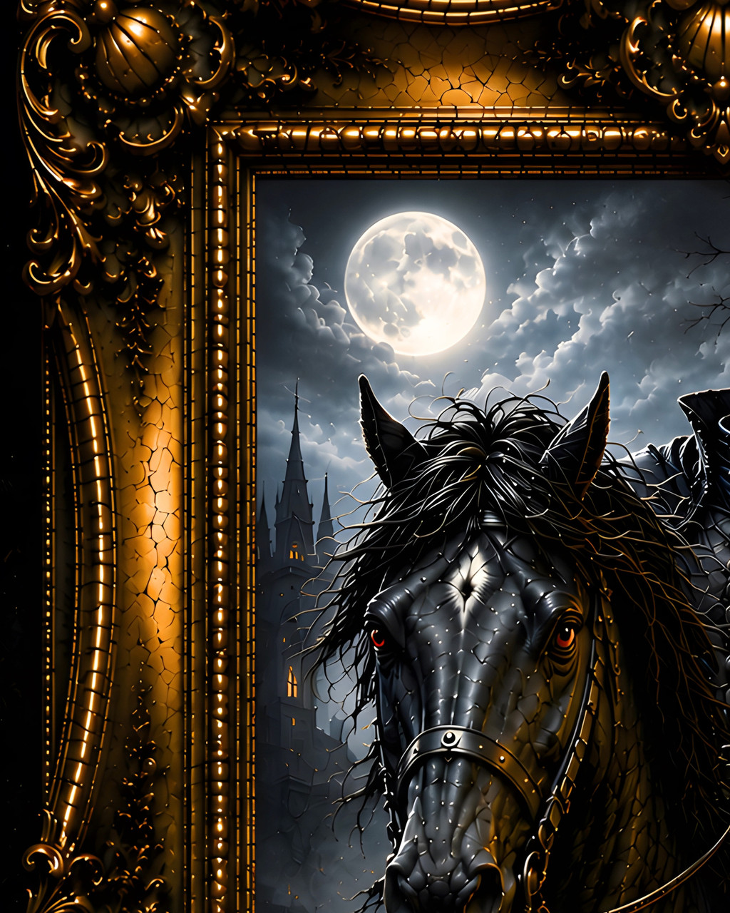 Haunted Halloween wall art inspired by Sleepy Hollow folklore