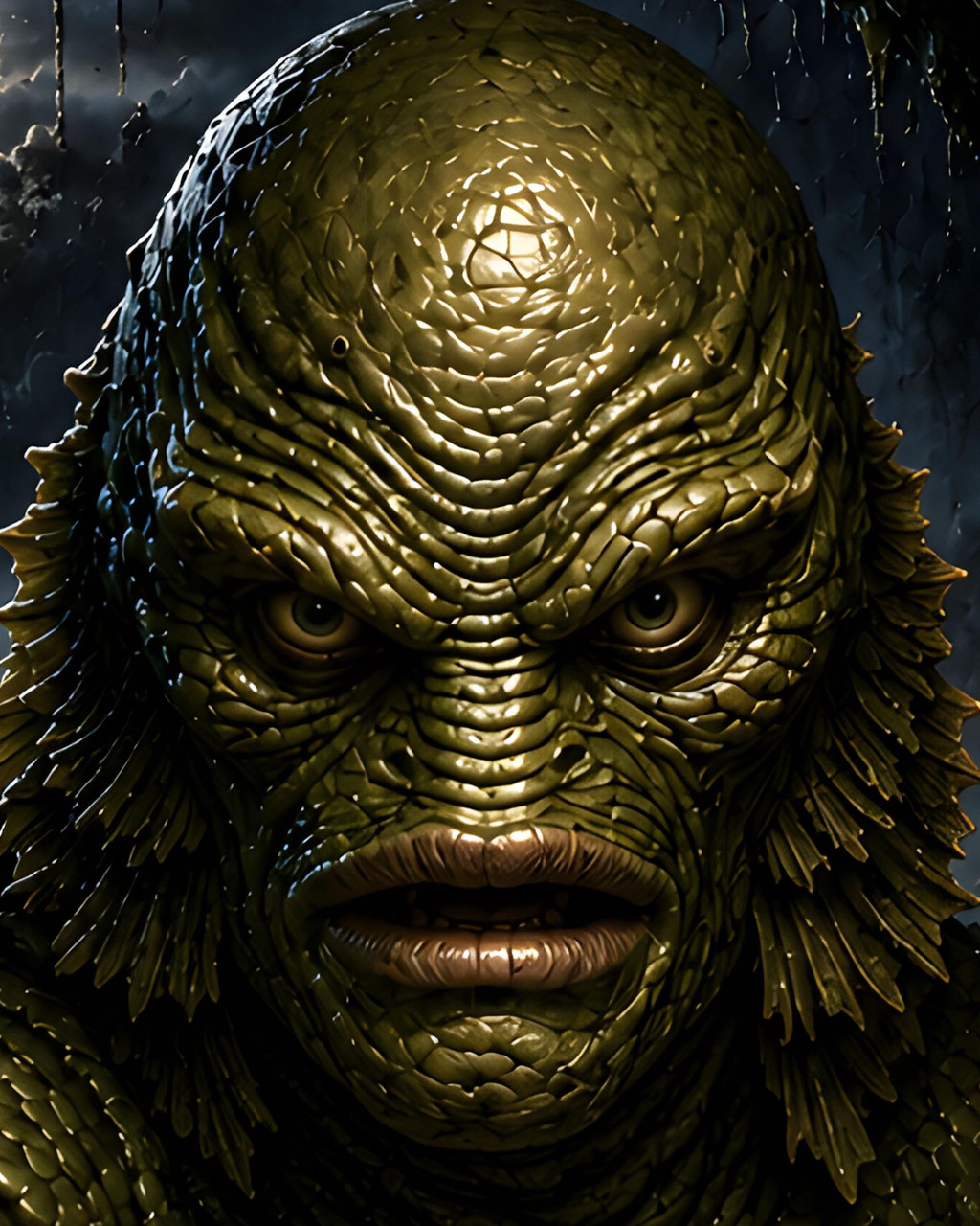 Creature From the Black Lagoon dimensional horror portrait wall decor
