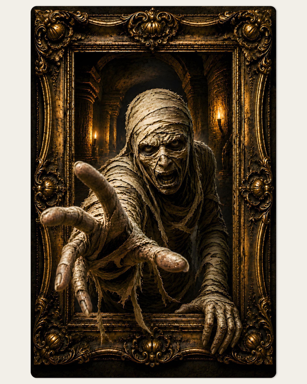 Egyptian Mummy Haunted Portrait Dimensional Horror Series Artwork