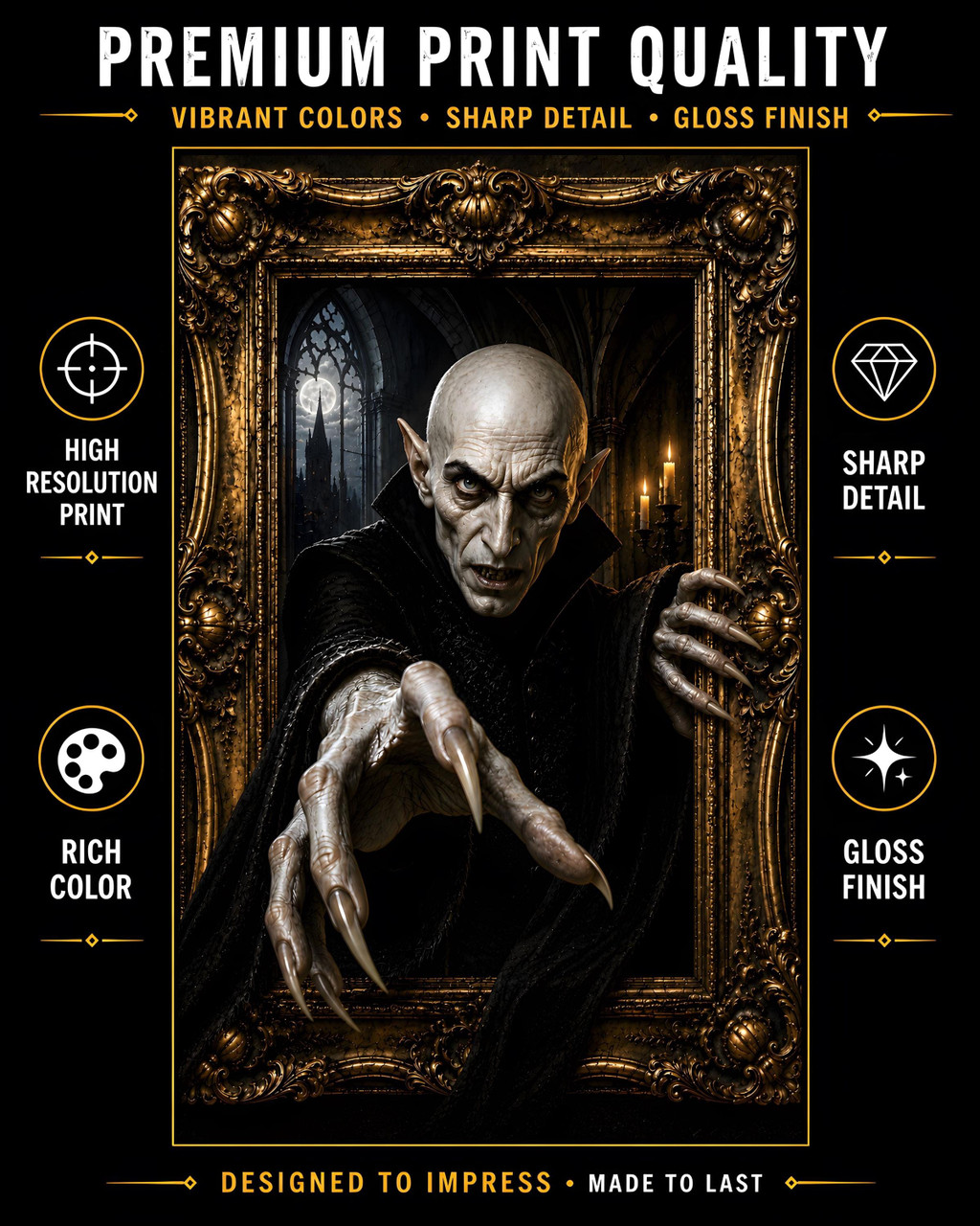 Haunted Portrait Collection Nosferatu Gothic Wall Art