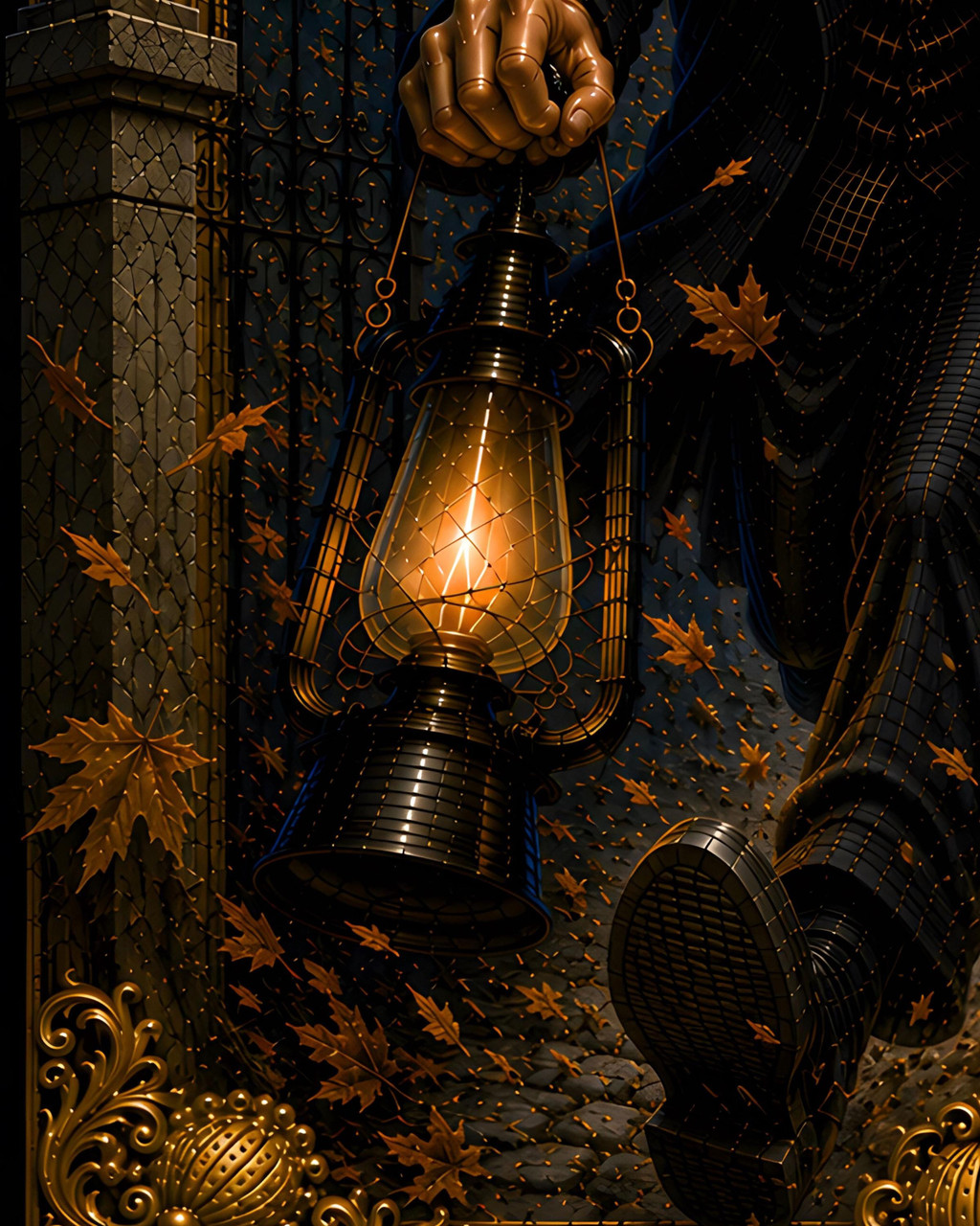Premium 24x36 gothic print featuring dramatic moonlight, cemetery gates, and legend