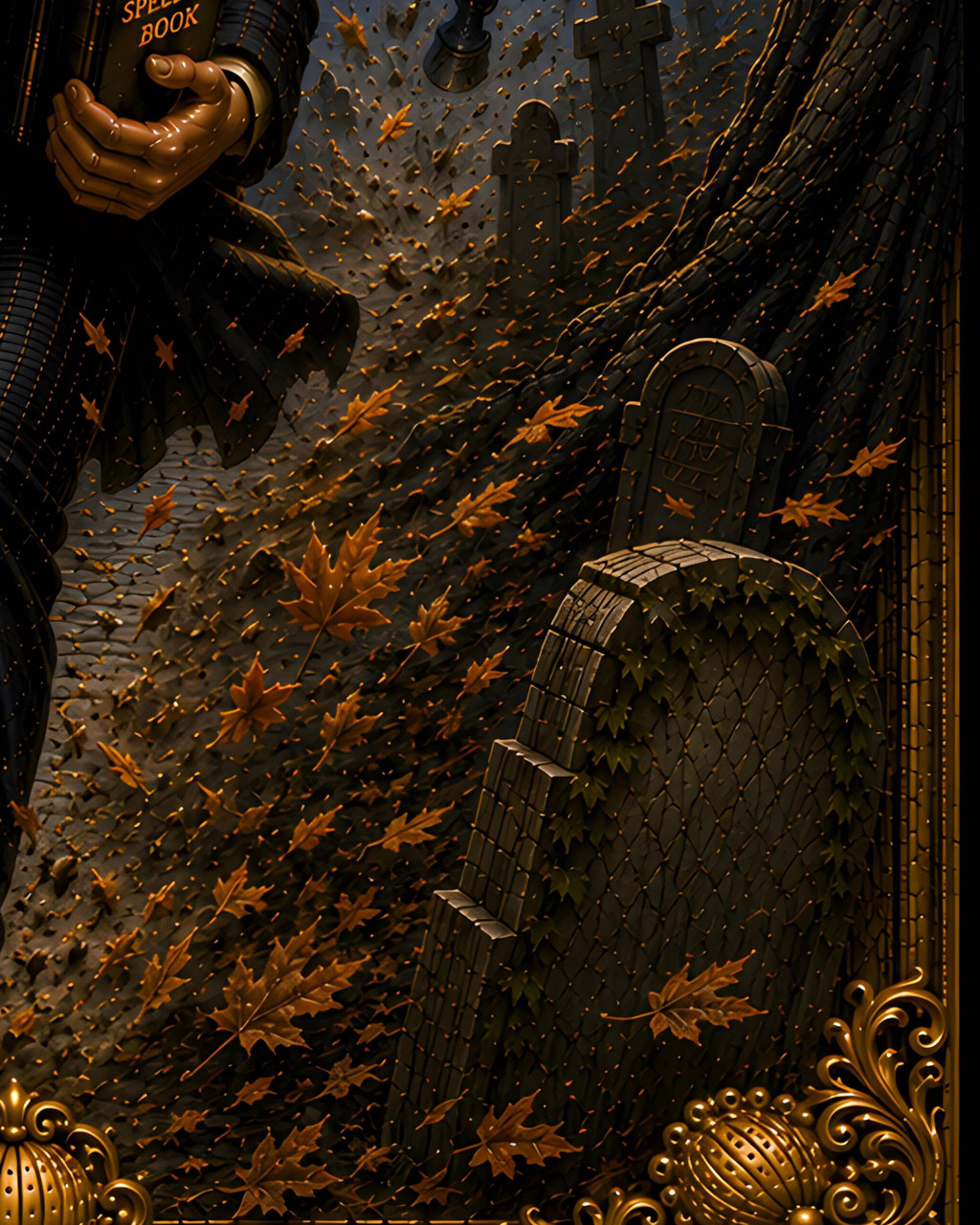 Sleepy Hollow folklore artwork with Ichabod Crane, Headless Horseman, and Old Dutch Church