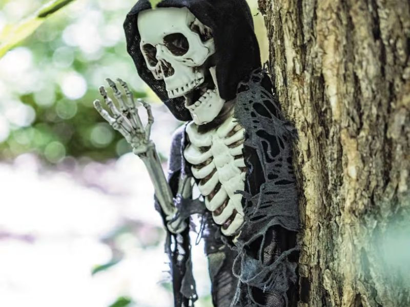 hanging skeleton reaper wall decoration