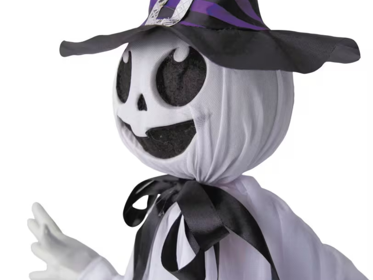 animated hanging smiling ghost halloween decoration