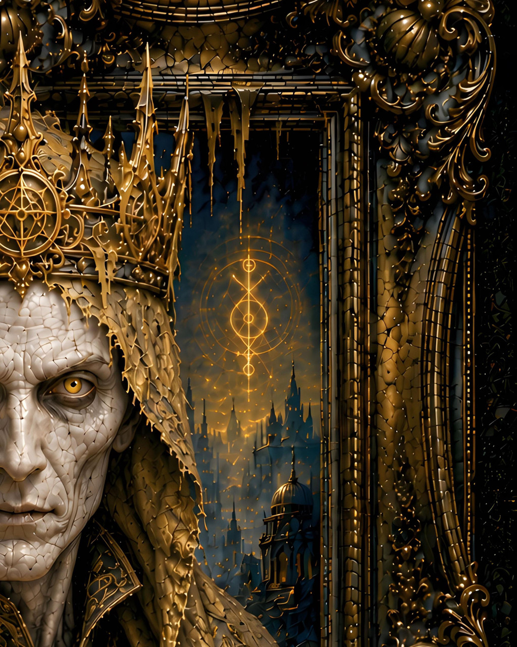 Physical collector print designed for standard framing in gothic interiors