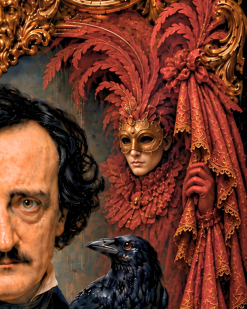 Haunted portrait style wall art for Halloween decorating, gothic gallery walls, and year-round macabre rooms