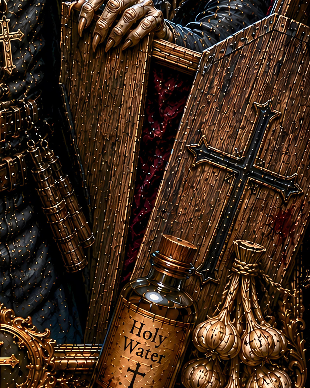 Dark academia vampire wall décor inspired by classic gothic monster stories