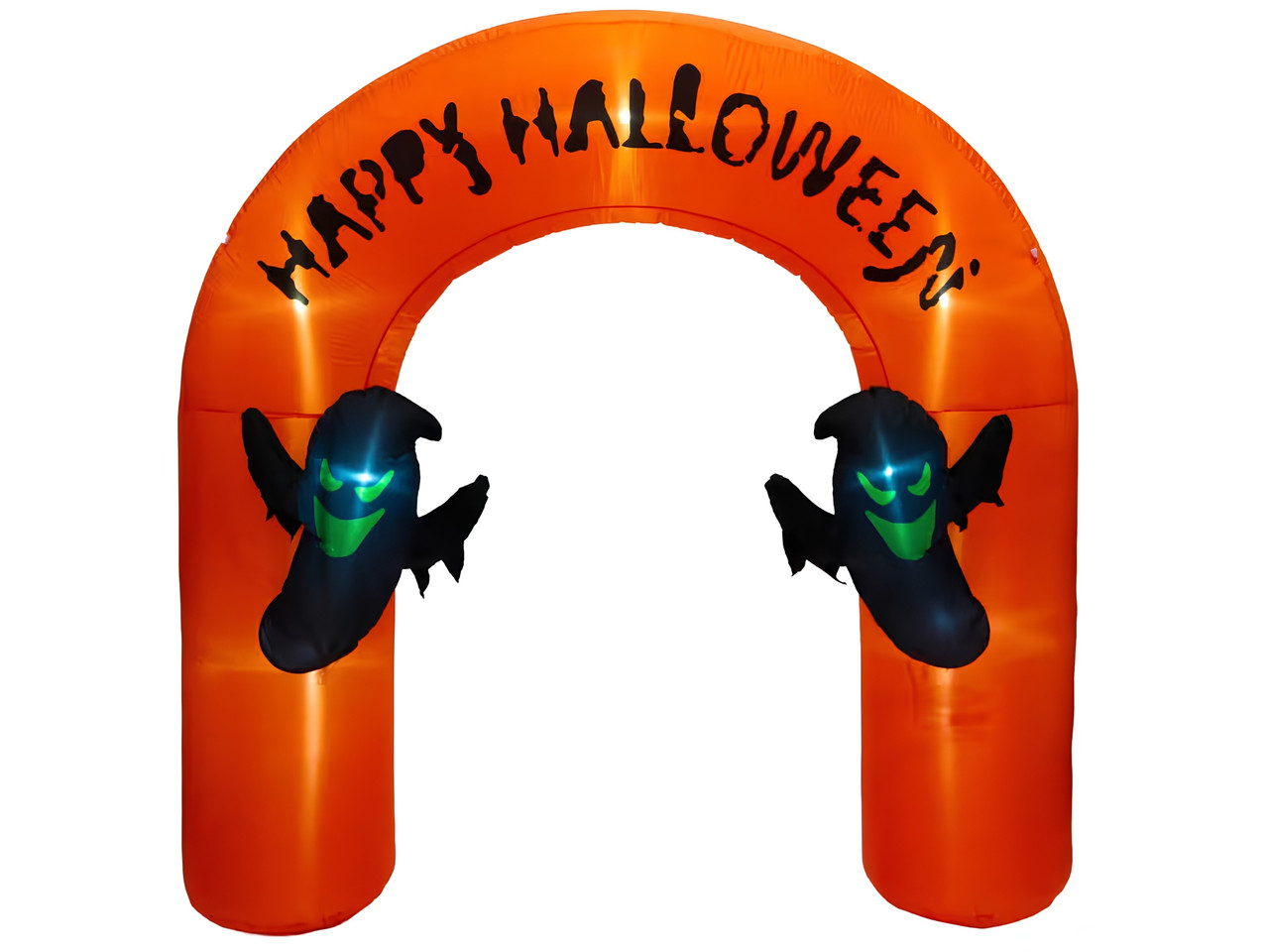 Inflatable Halloween arch with ghosts for yard display