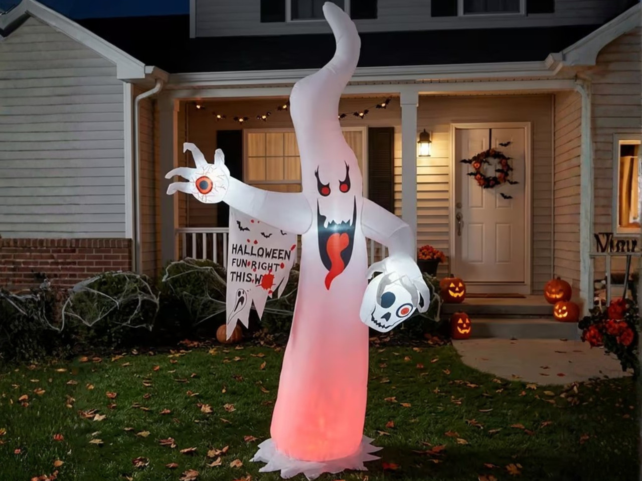 6 ft inflatable light up ghost halloween decoration