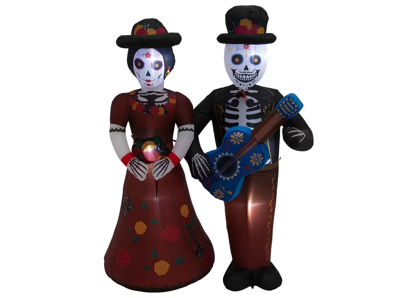 Day of the Dead sugar skull couple inflatable outdoor decor