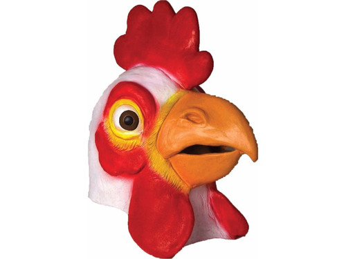 Realistic latex full over-the-head mask of a chicken. Great for gags! One size fits most.