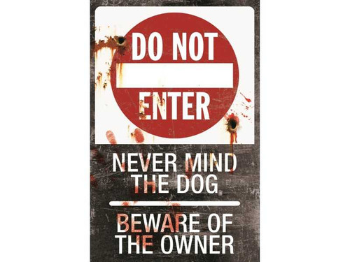 bloody do not enter halloween sign