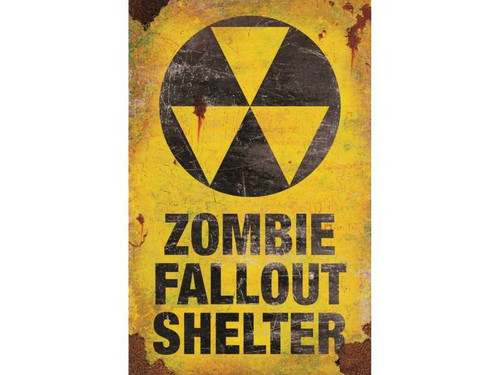 Zombie Fallout Shelter Metal Sign