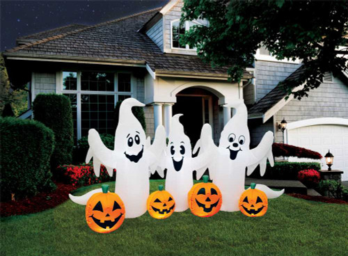Ghosts With Pumpkins 8' Wide Inflatable Ghosts With Pumpkins 8' Wide Inflatable