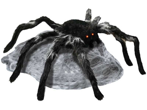 jumping spider animatronic with glowing eyes