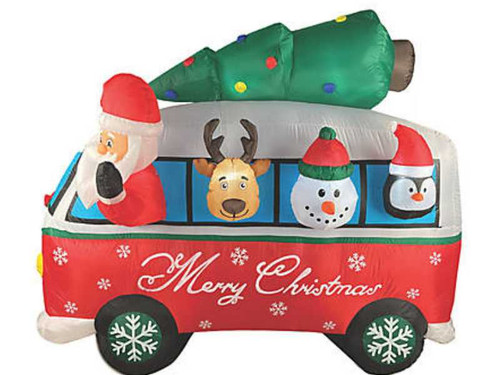 Santa Vintage Van 7 Ft Inflatable