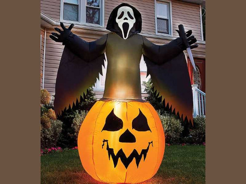 Ghost Face Pumpkin Inflatable