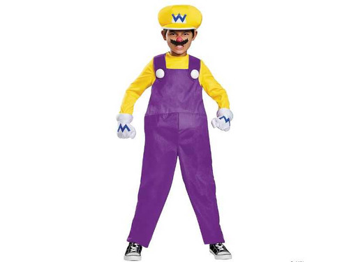 Kids Deluxe Mario Bros Wario Costume Large
