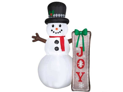 Snowman with Sign LED Lightshow 83in Inflatable