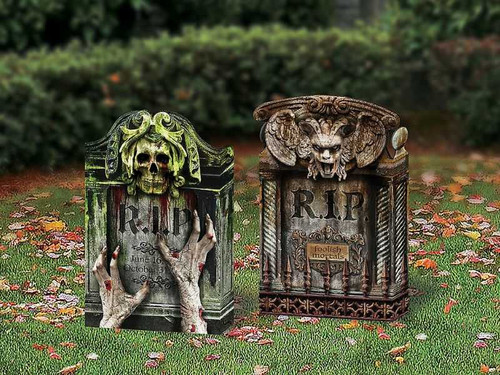 Photorealistic Tombstone Decorations - Set of 2