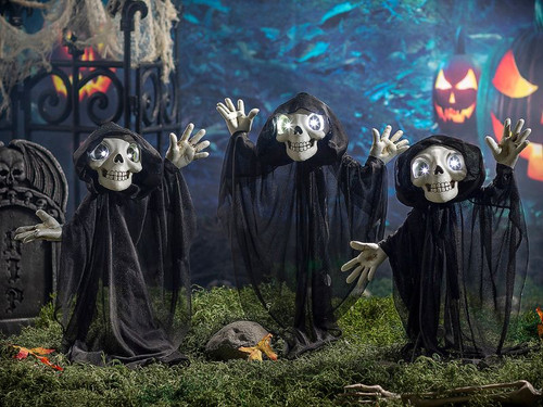 Light Up Grinning Reapers Set, 23 1/2"