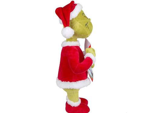 Grinch In Santa Suit Plush Door Greeter