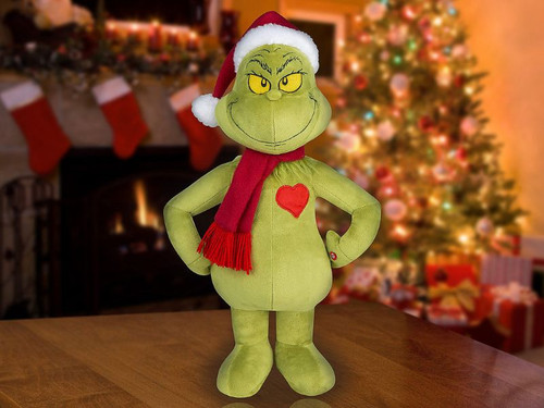Grinch Holiday Greeter with Light Up Heart