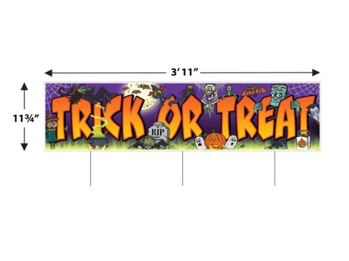 Plastic Jumbo Trick Or Treat Yard Sign