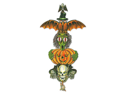 Vintage Halloween Totem Pole Cutouts | Set of 4