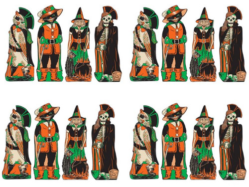 Vintage Halloween Fanci-Dress Cutouts | Set of 4