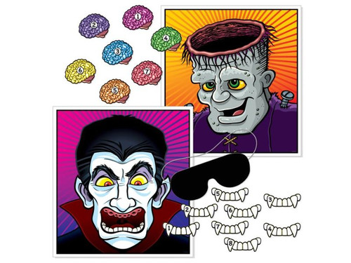 Kids Halloween Party Games Bundle - Zombie, Frankenstein, Dracula + Photo Props