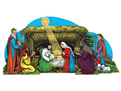 Vintage Christmas Glittered Nativity Scene Vintage Christmas Glittered Nativity Scene