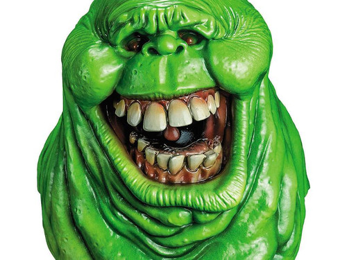 Ghostbusters Slimer Overhead Vinyl Mask Close Up