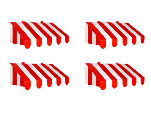 Bulk 3D Red & White Awning Wall Decor - Set of 4
