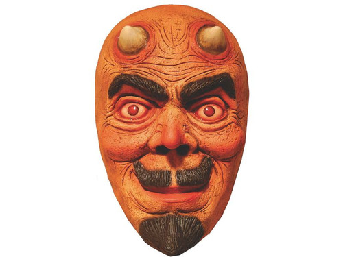 devil face mask latex with red eyes and horns by Trick or Treat Studios