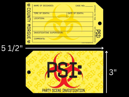 Crime Scene Investigations Toe Tag Invitations - 96 pcs