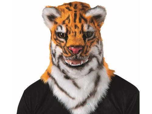 Adult overhead tiger mask with moving mouth for Halloween Adult overhead tiger mask with moving mouth for Halloween
