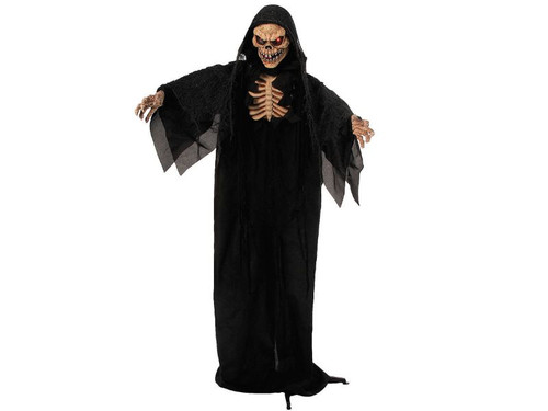 5 foot animated skeleton reaper with glowing eyes