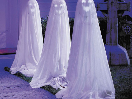 47" Light-Up Talking Ghosts - Set of 3 Halloween Decor