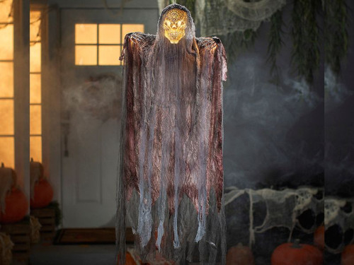 4 Ft Light-Up Orange Reaper - Hanging Halloween Prop