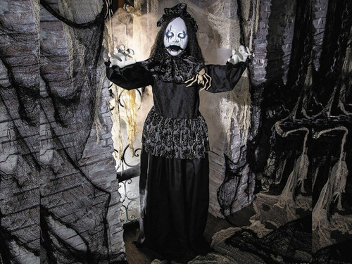 5 Ft Gothic Bride with Spider - Animated Halloween Prop