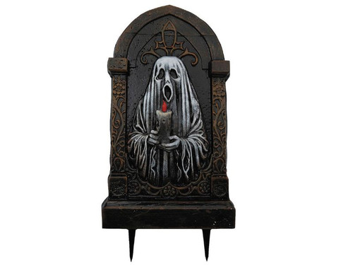 Ghost Holding Candle Tombstone 21" Halloween Prop Indoor Outdoor Decoration