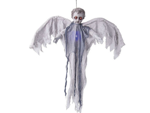 39 1/4" Animated Hanging Angel with Light-Up Eyes and Chest