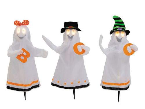 27.5" Light-Up Talking Ghost Trio - Halloween Boo Decor