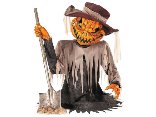 Animated Pumpkin Scarecrow - 3 Ft. - Pop-Up Light-Up Halloween Prop