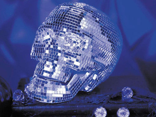 Disco Skull - 6 1/4 In - Mosaic Halloween Tabletop Decoration