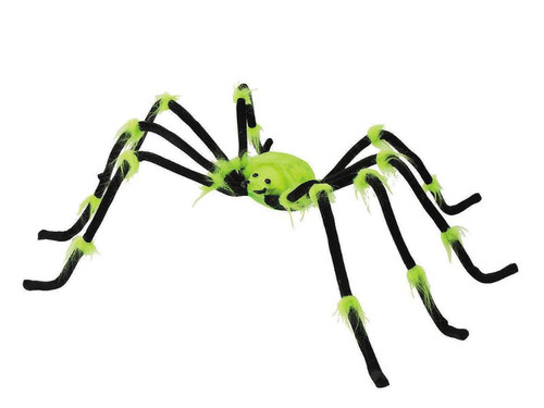 Green Light-Up Spider - 50 In - Halloween Hanging Decoration