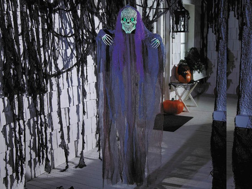 47 inch hanging reaper Halloween decoration with glowing red eyes